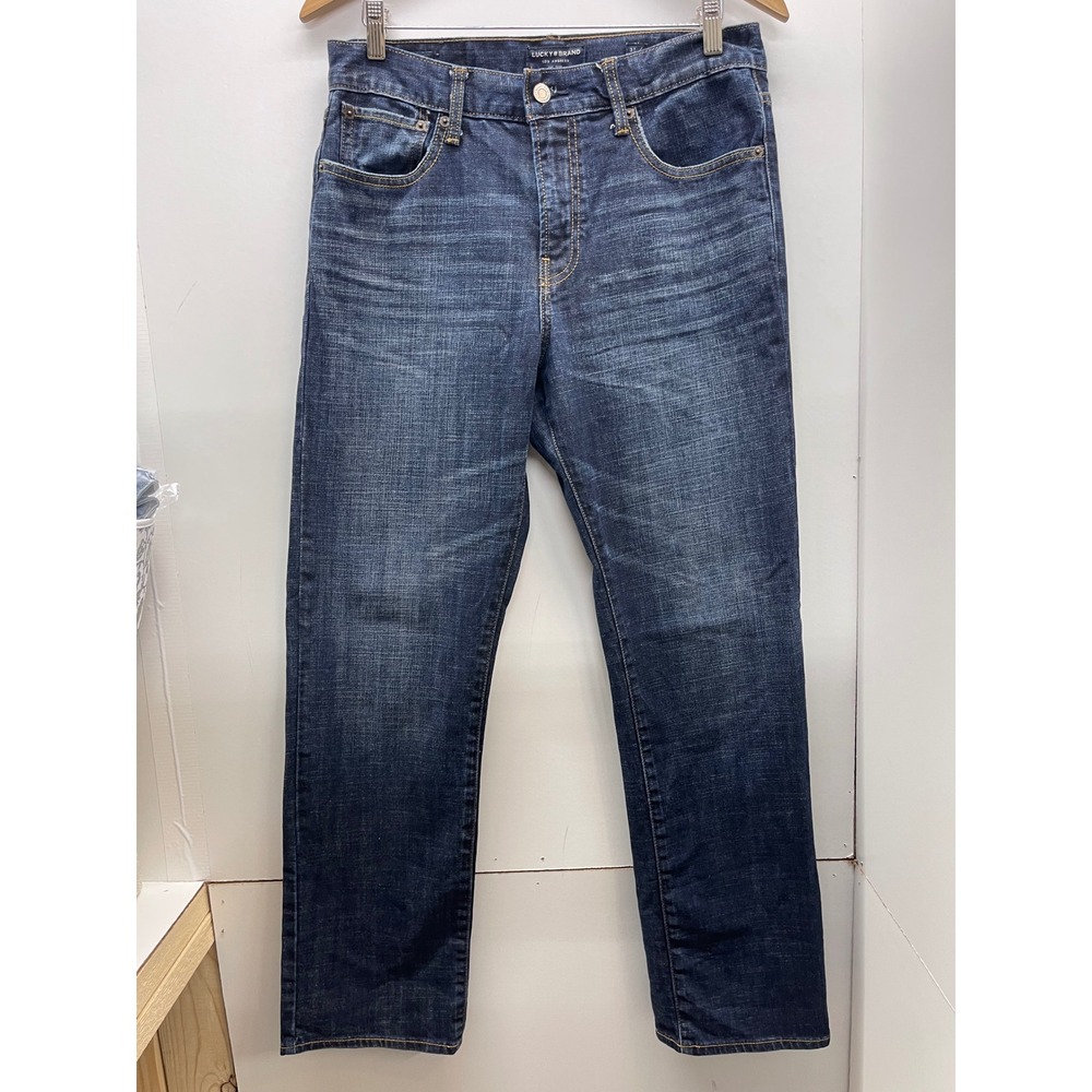 Lucky Brand 329 Classic Straight Jeans Mens 31x30 Dark Wash Indigo Denim